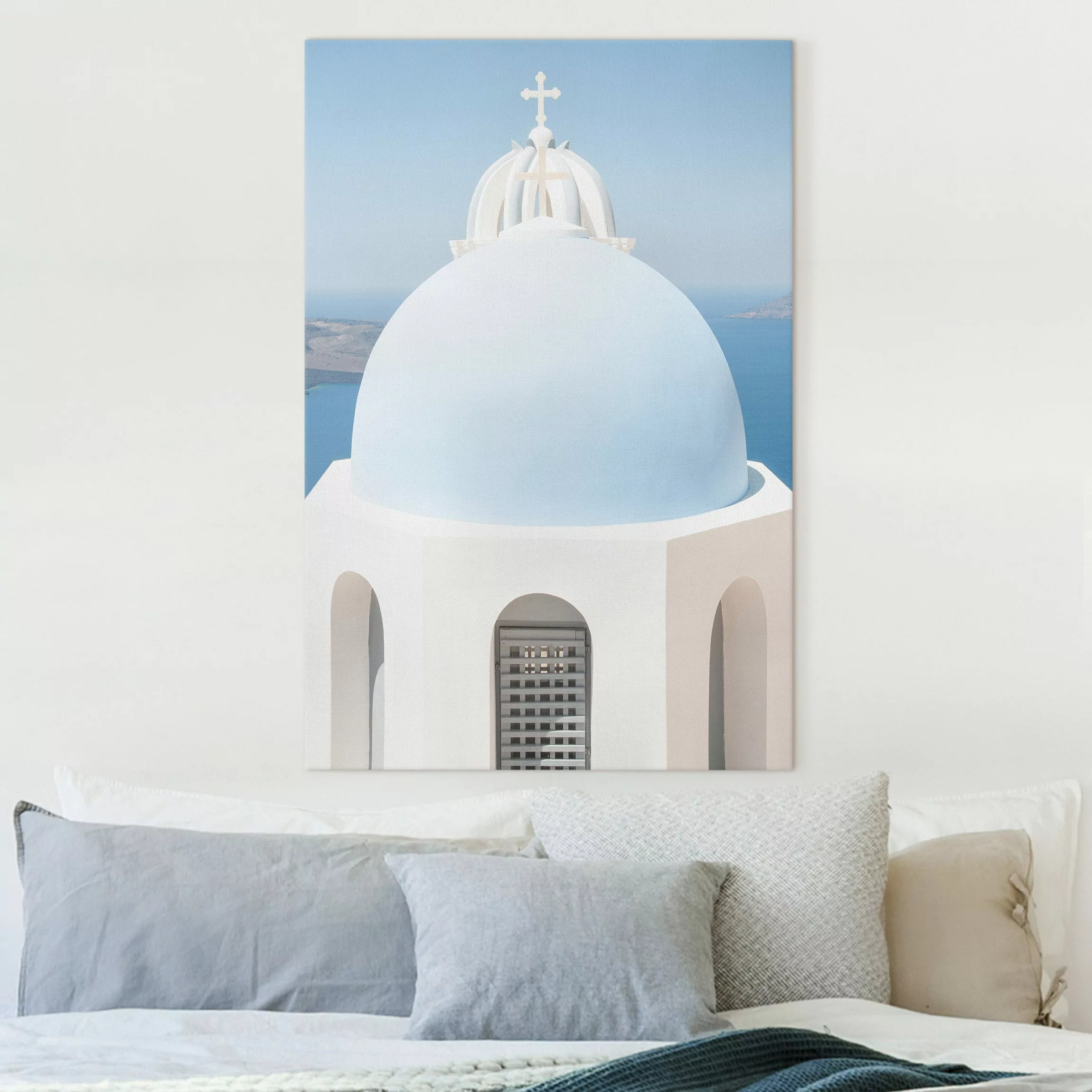 Leinwandbild Santorini Kirche günstig online kaufen