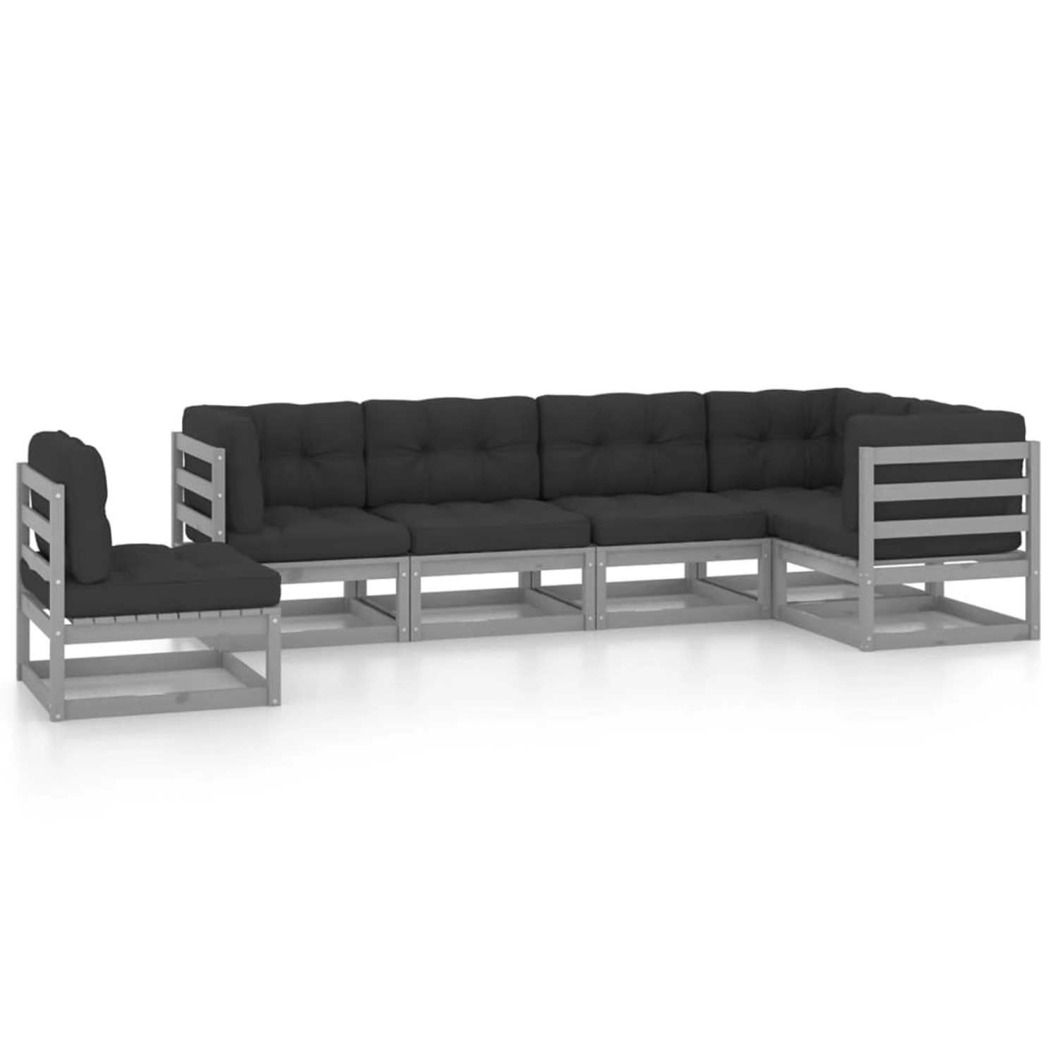 6-tlg. Garten-lounge-set Mit Kissen Kiefer Massivholz günstig online kaufen