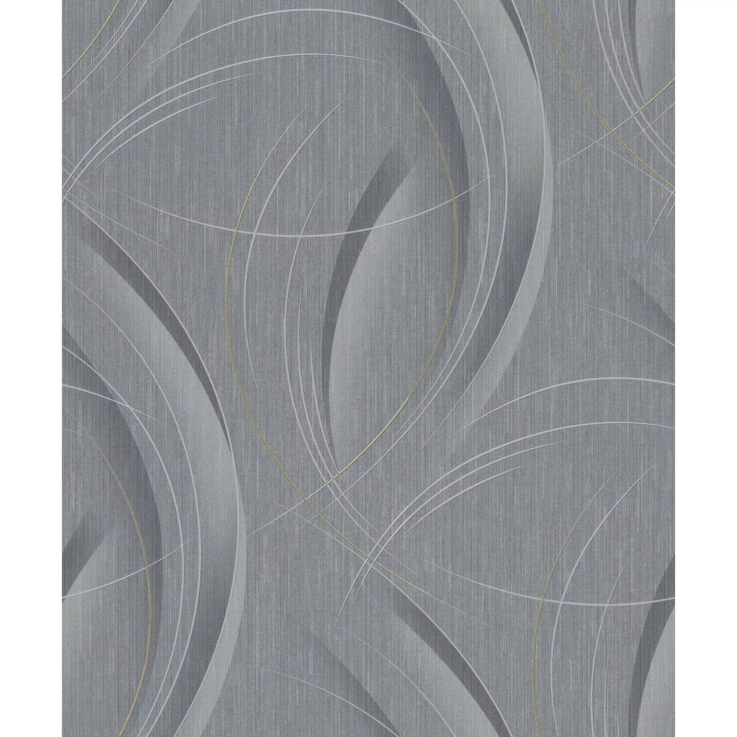 Bricoflor Metallic Tapete mit Goldenen Linien Vlies Mustertapete in Grau Si günstig online kaufen