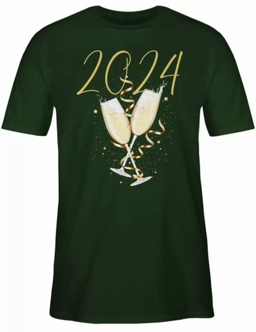 Shirtracer T-Shirt Sektgläser 2024 Silvester Erwachsene günstig online kaufen