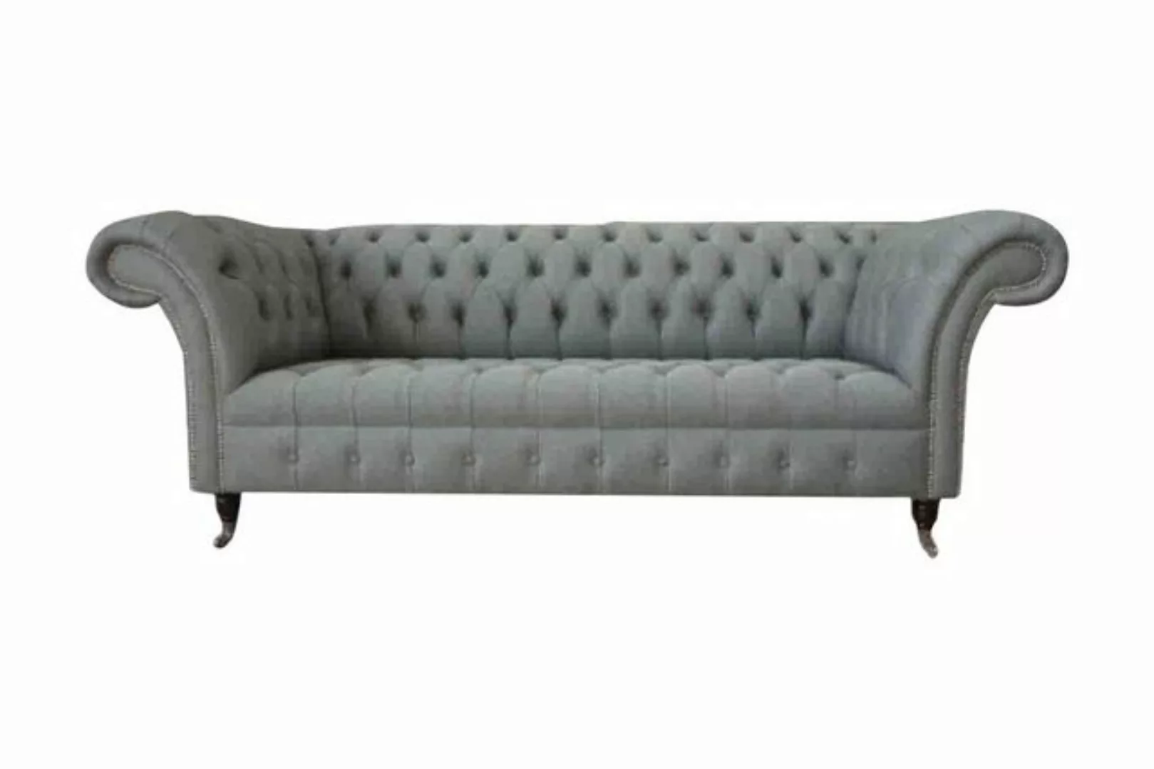 JVmoebel Sofa Sofa 3 Sitzer Couch Stoff Modern Luxus Grau Chesterfield, Mad günstig online kaufen