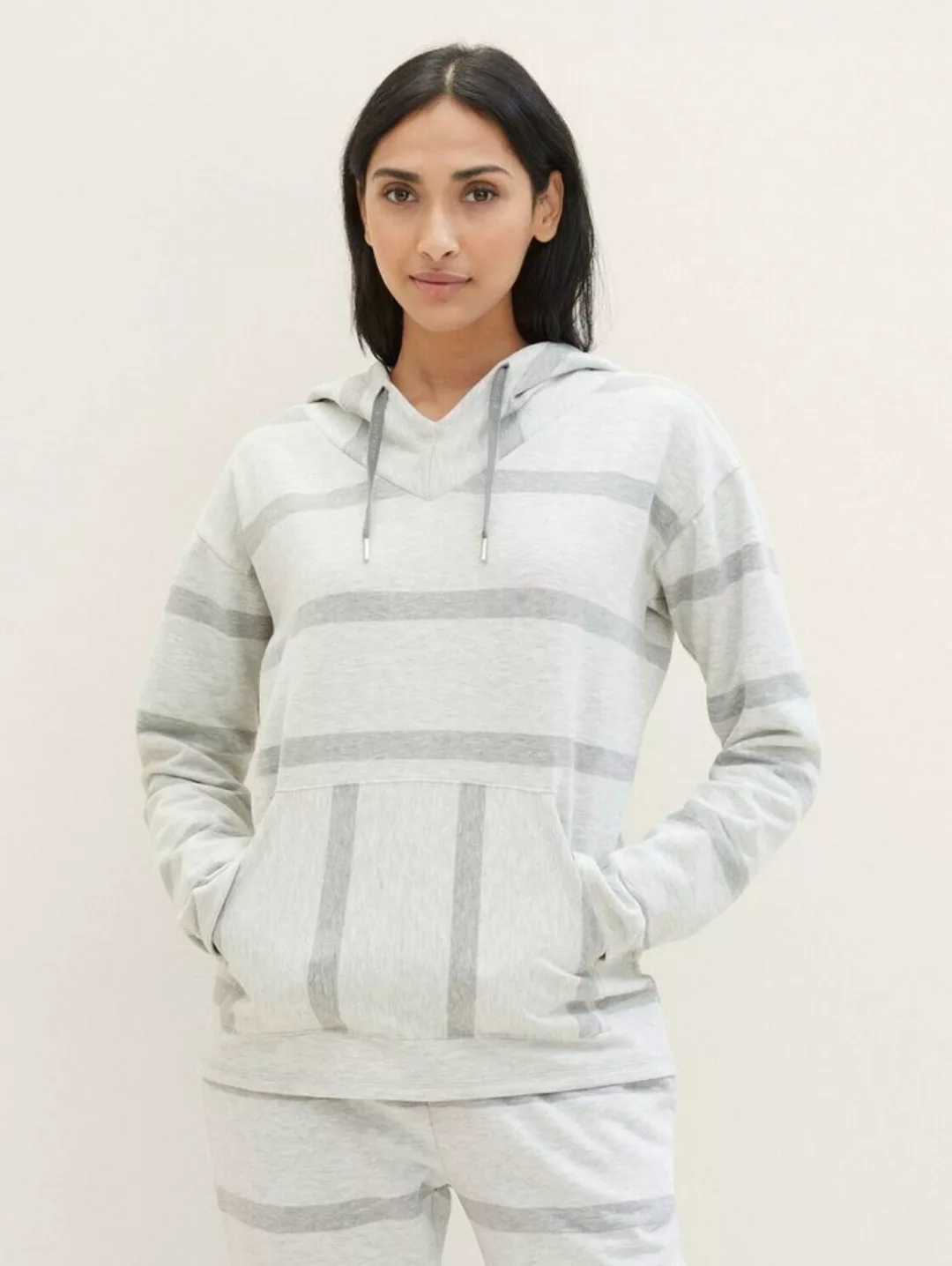 TOM TAILOR Pyjamaoberteil Gestreifter Hoodie günstig online kaufen