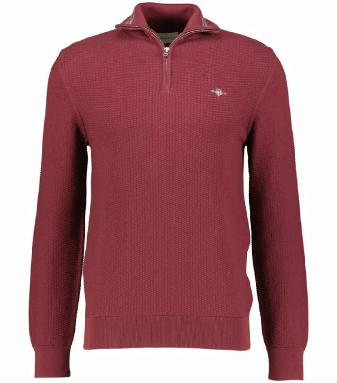 Gant Strickpullover Herren Troyer COTTON MICRO TEXTURED HALF ZIP (1-tlg) günstig online kaufen