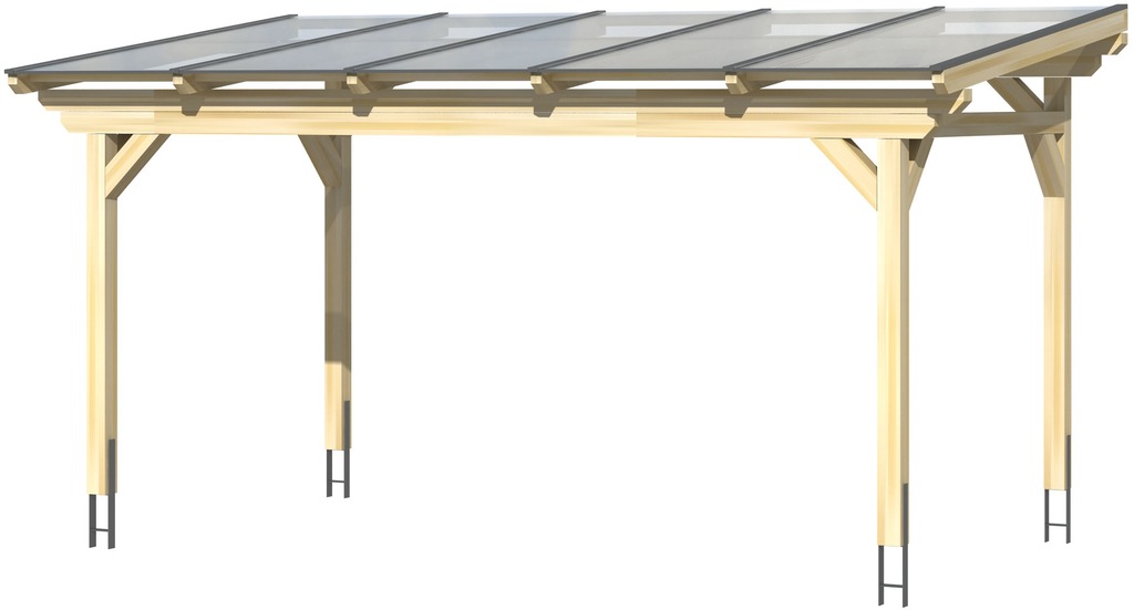 Skan Holz Terrassenüberdachung Sanremo 541 x 250 cm Leimholz Schiefergrau günstig online kaufen