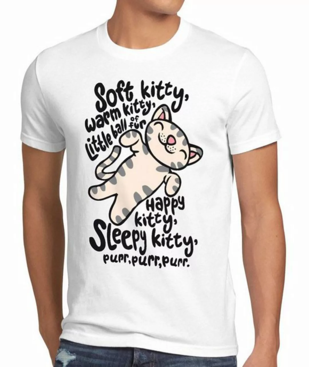 style3 Print-Shirt Herren T-Shirt Soft Kitty sheldon sleepy happy cooper bi günstig online kaufen