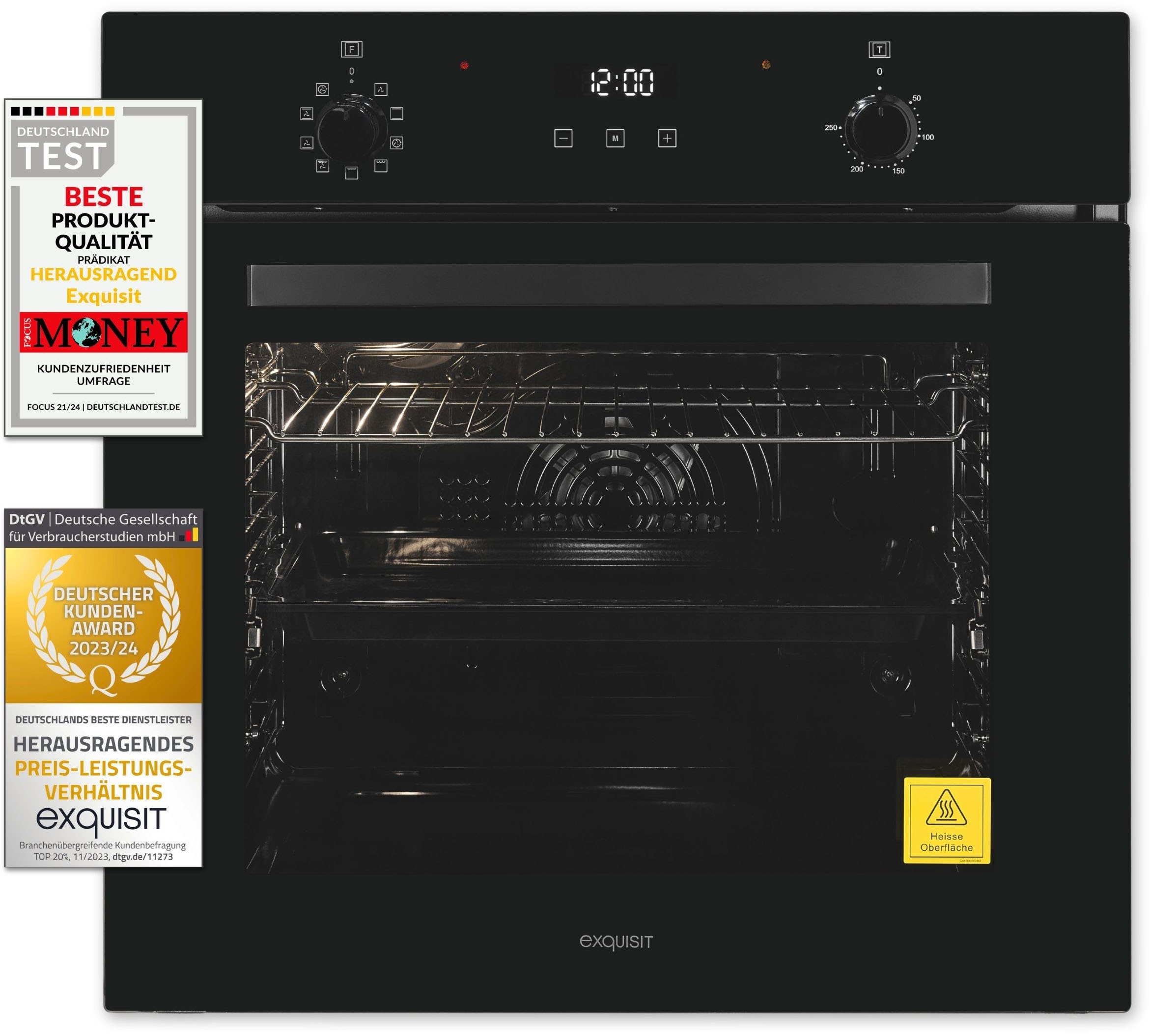 exquisit Einbaubackofen »EBE278-H-020 schwarz« günstig online kaufen