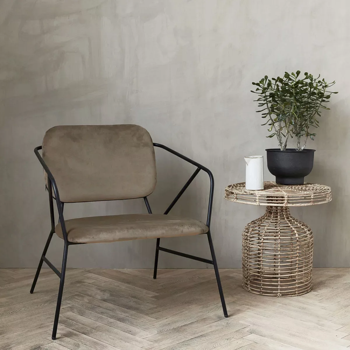 Lounge Sessel Klever in Braun aus Stahl und Polyester günstig online kaufen
