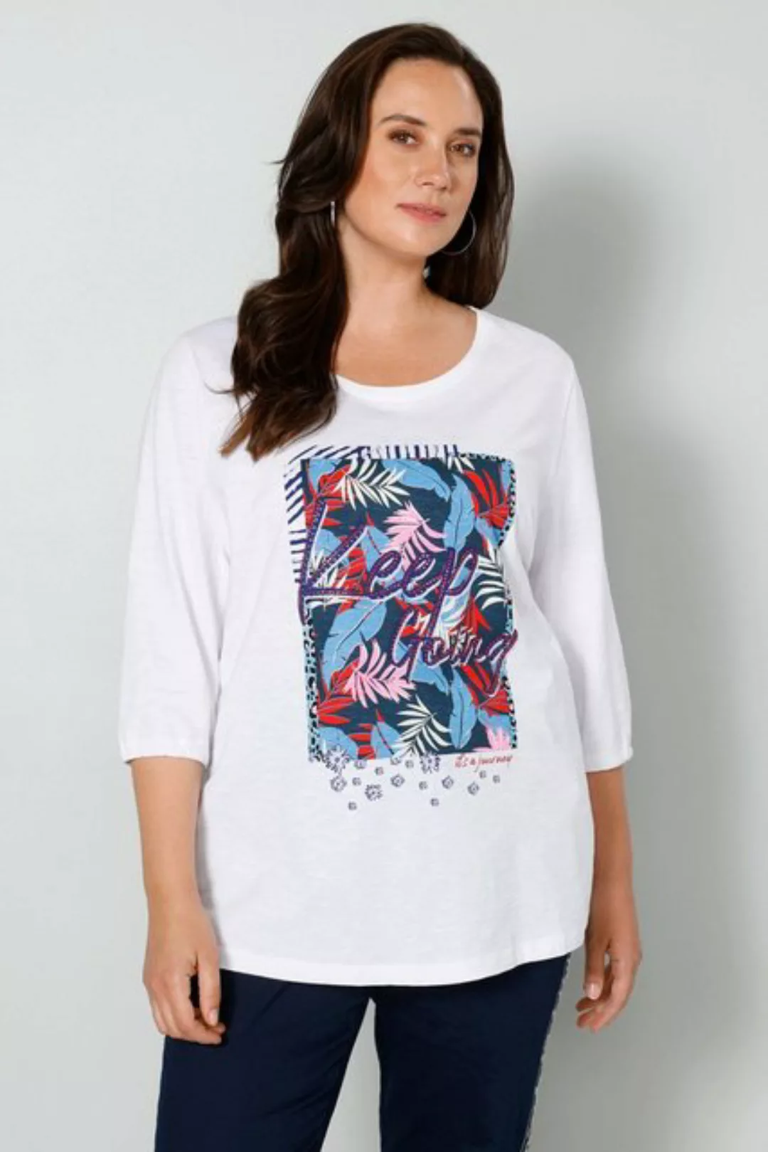MIAMODA Rundhalsshirt T-Shirt Druck 3/4-Ärmel günstig online kaufen