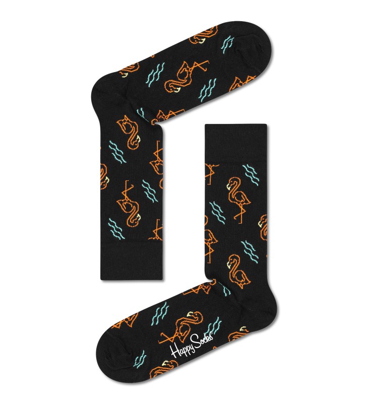 Happy Socks Socken "Flamingo" Schwarz günstig online kaufen