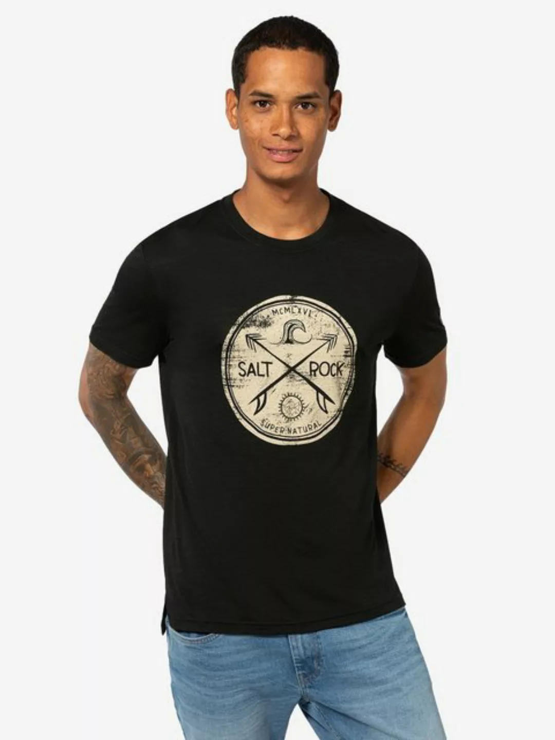 SUPER.NATURAL T-Shirt für Herren, Merino SALT & ROCK stylisch, atmungsaktiv günstig online kaufen