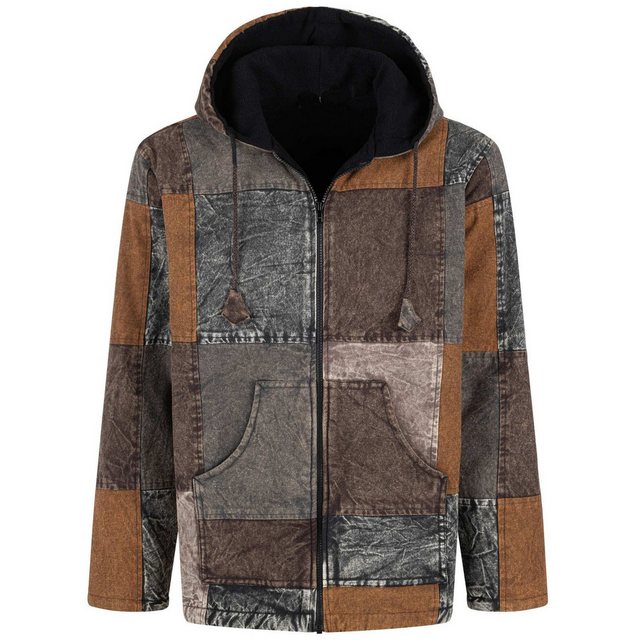 KUNST UND MAGIE Kapuzenfleecejacke Patchwork Jacke Baja Hoodie alternativ F günstig online kaufen