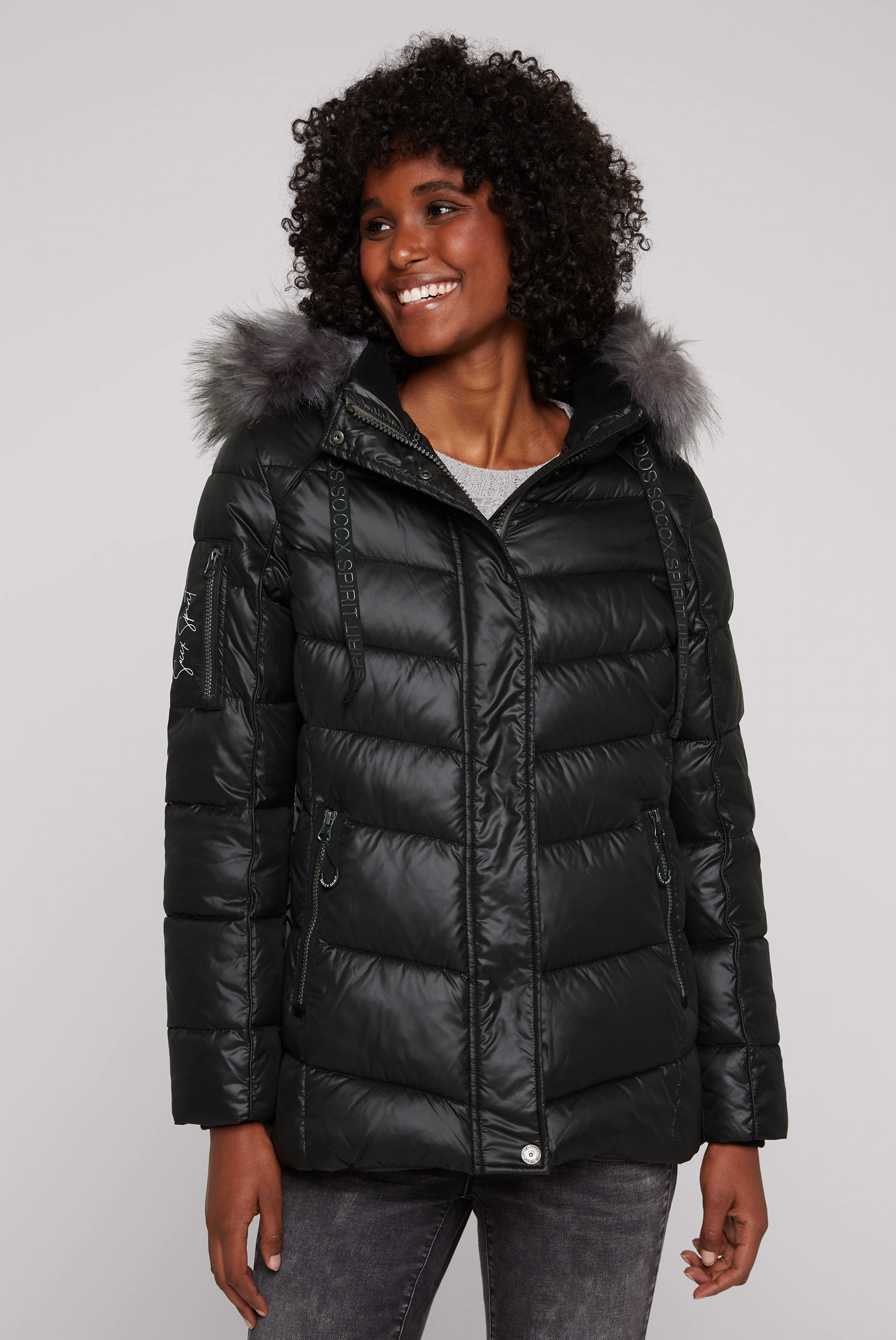 SOCCX Winterjacke, mit Kapuze, mit Ärmeltasche günstig online kaufen