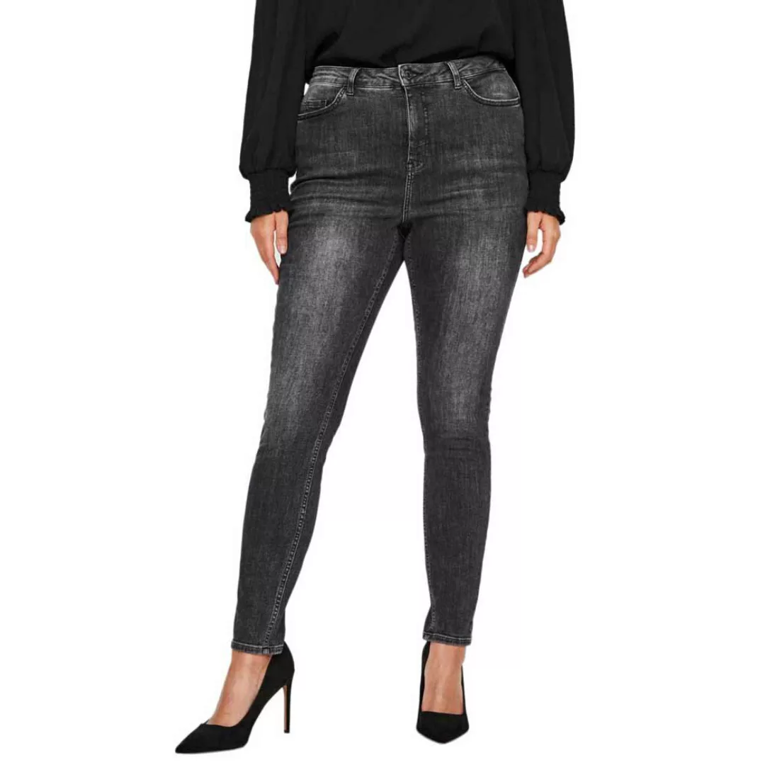 Vero Moda Lora Hohe Taille Ss Wash Curve Jean 52 Black Denim günstig online kaufen