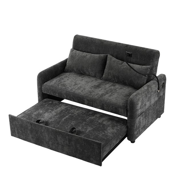 Sweiko Sofa Schlafsofa Doppel-Klappschlafsofa mit Handyhalter, USB-Ladeansc günstig online kaufen