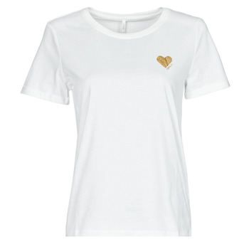 Only Kita Logo Kurzarm T-shirt S Cloud Dancer / Print Gold Glitter Heart günstig online kaufen