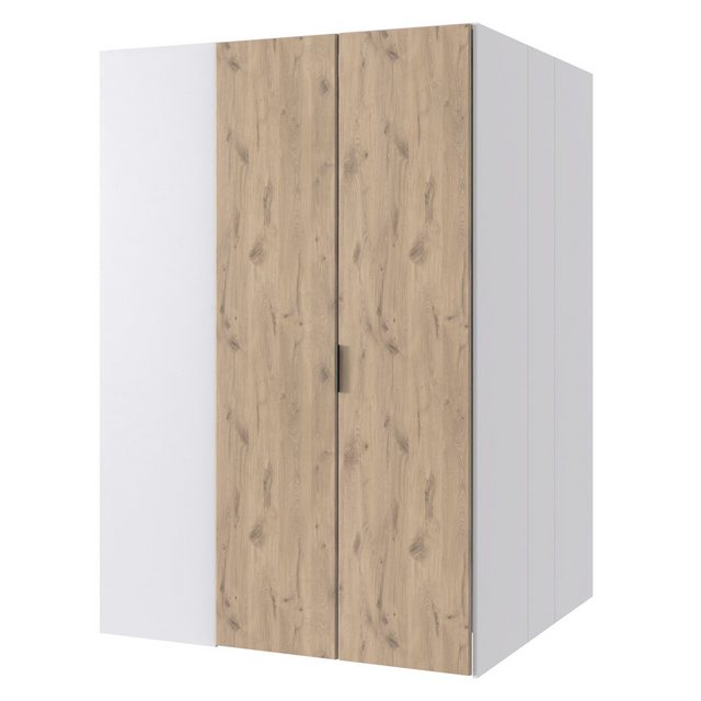 Lomadox Eckschrank NOLI-43 weiß Eiche Kleiderschrank Schrank 135x197x127 cm günstig online kaufen