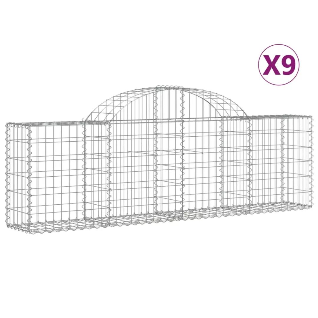 Vidaxl Gabionen Mit Hochbogen 9 Stk. 200x30x60/80 Cm Verzinktes Eisen günstig online kaufen