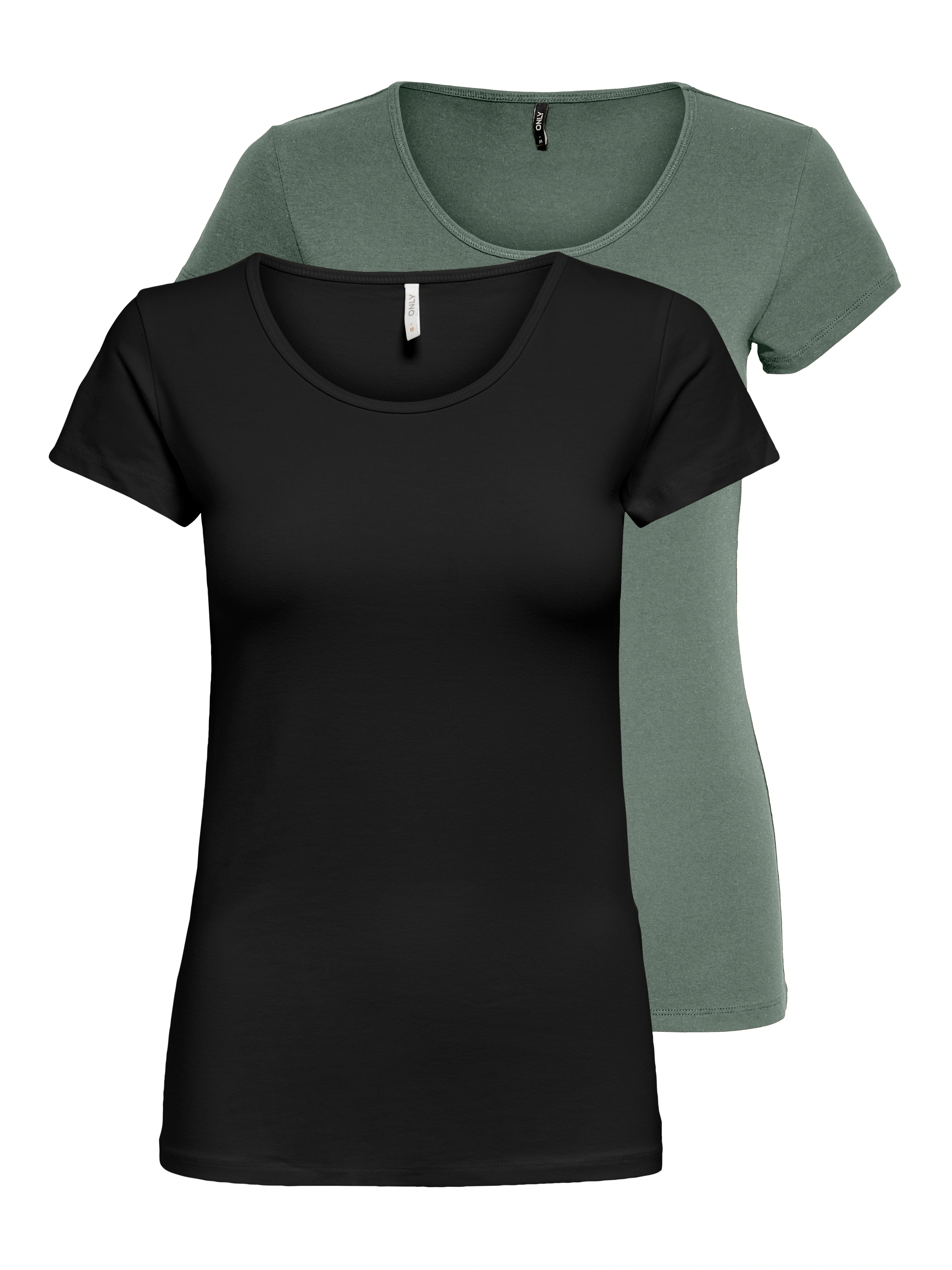 ONLY Rundhalsshirt "ONLLIVELOVE LIFE S/S O-NECK TOP", (Packung, 2 tlg.) günstig online kaufen