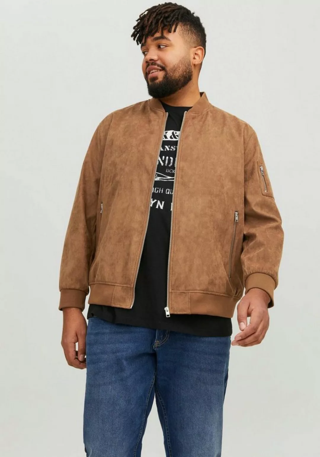 Jack & Jones PlusSize Blouson JJEROCKY FAUX SUEDE BOMBER PLS günstig online kaufen