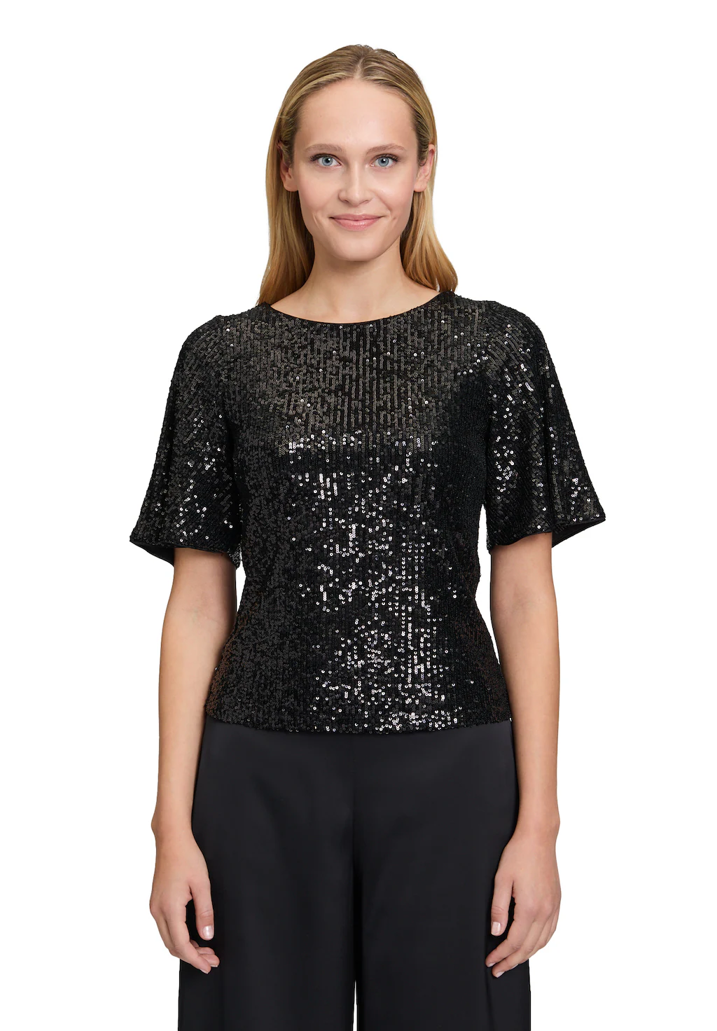 Vera Mont Kurzarmshirt "Vera Mont Damen Pailletten-Bluse mit Flügelärmeln", günstig online kaufen