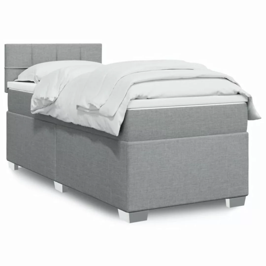 furnicato Bettgestell Boxspringbett mit Matratze Hellgrau 80x200 cm Stoff günstig online kaufen