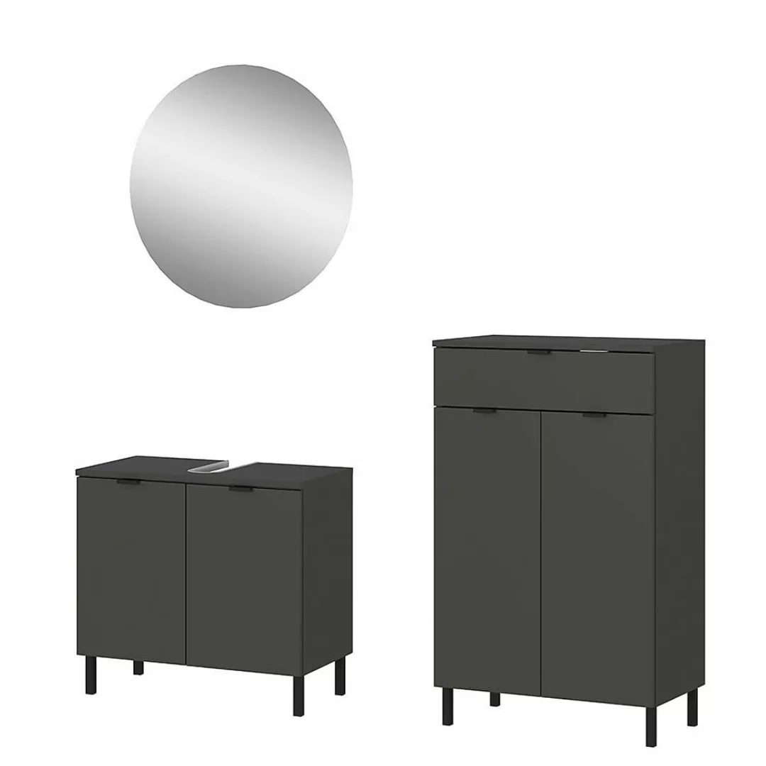 Badmöbel Set mit 60cm Waschbeckenunterschrank graphit ASHTON-01 günstig online kaufen