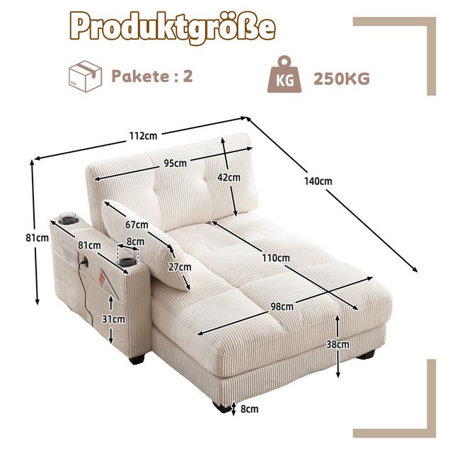 HAUSS SPOLE Schlafsofa Ecksofa Relaxsofa Polstermöbel mit Becherhaltern&USB günstig online kaufen