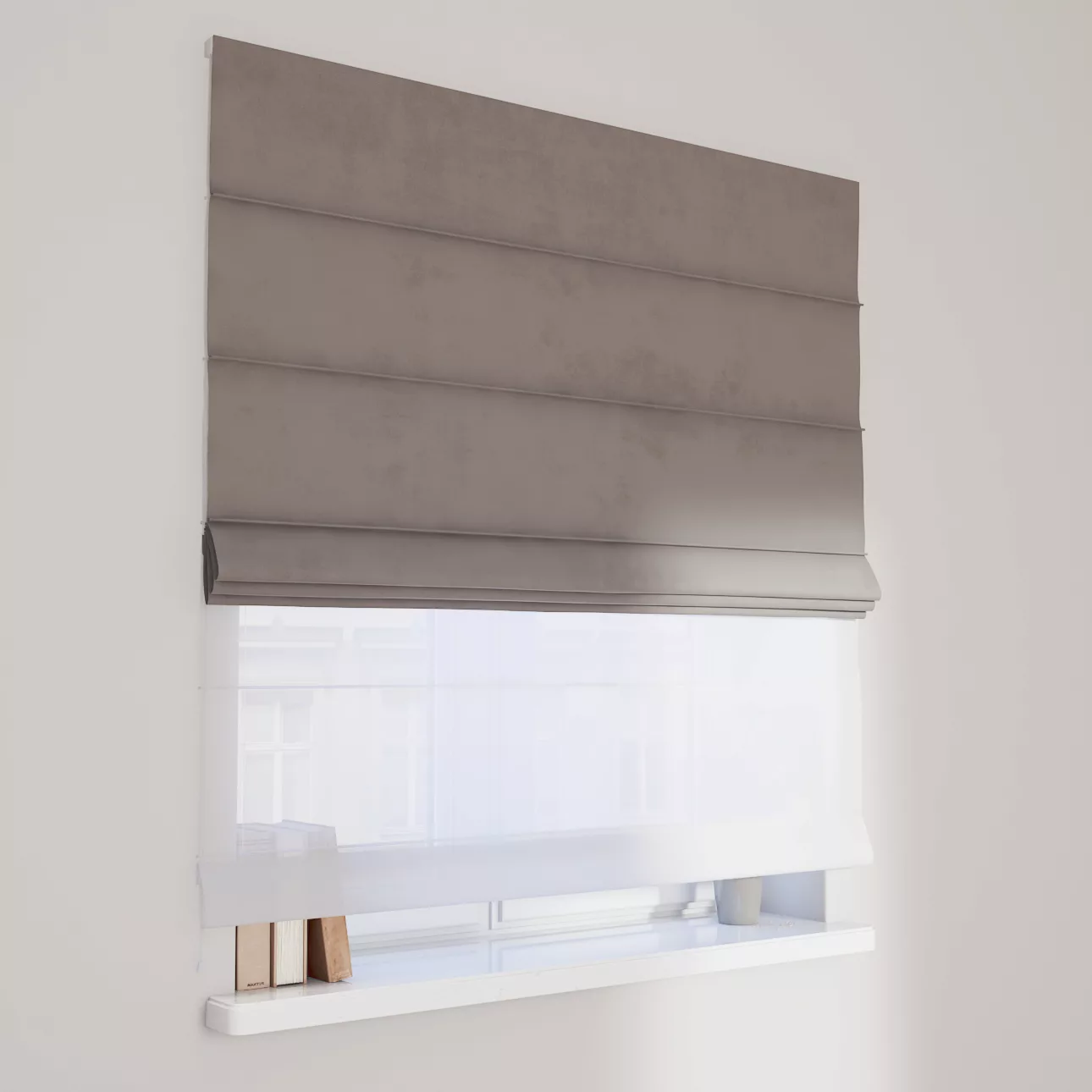 Dekoria Doppelraffrollo Duo, beige-grau, 120 x 170 cm günstig online kaufen