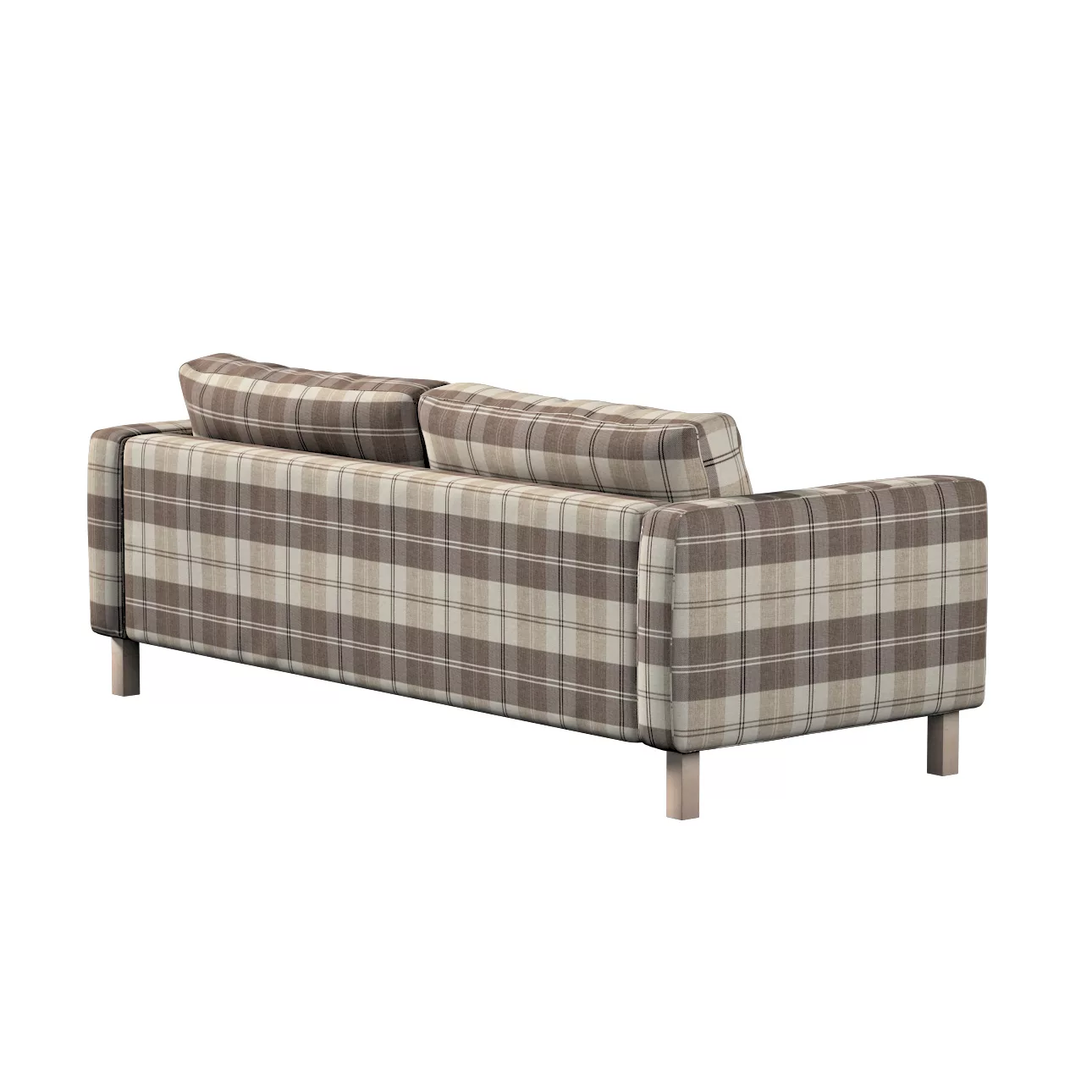 Bezug für Karlstad 3-Sitzer Sofa nicht ausklappbar, kurz, braun-beige, Bezu günstig online kaufen