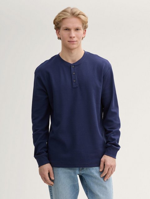 TOM TAILOR Denim T-Shirt Relaxed Fit Henley Langarmshirt günstig online kaufen