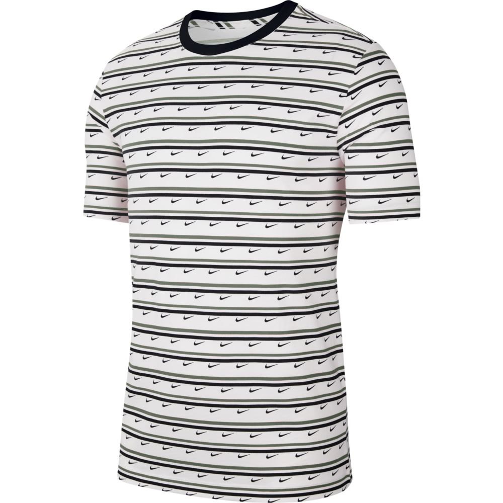 Nike Sportswear Club Stripe Kurzärmeliges T-shirt L White / Black / Iron Gr günstig online kaufen