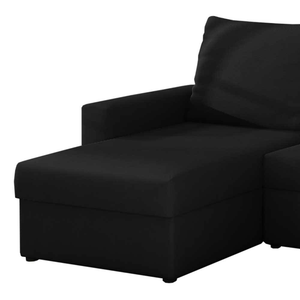 Sofa Schlafsofa aus Velours in Schwarz günstig online kaufen