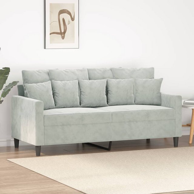 vidaXL Sofa 2-Sitzer-Sofa Hellgrau 140 cm Samt günstig online kaufen