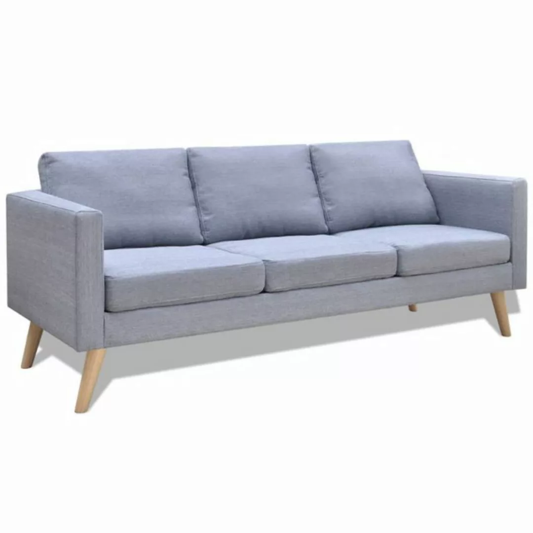 vidaXL Sofa Sofa 3-Sitzer Stoff Hellgrau günstig online kaufen