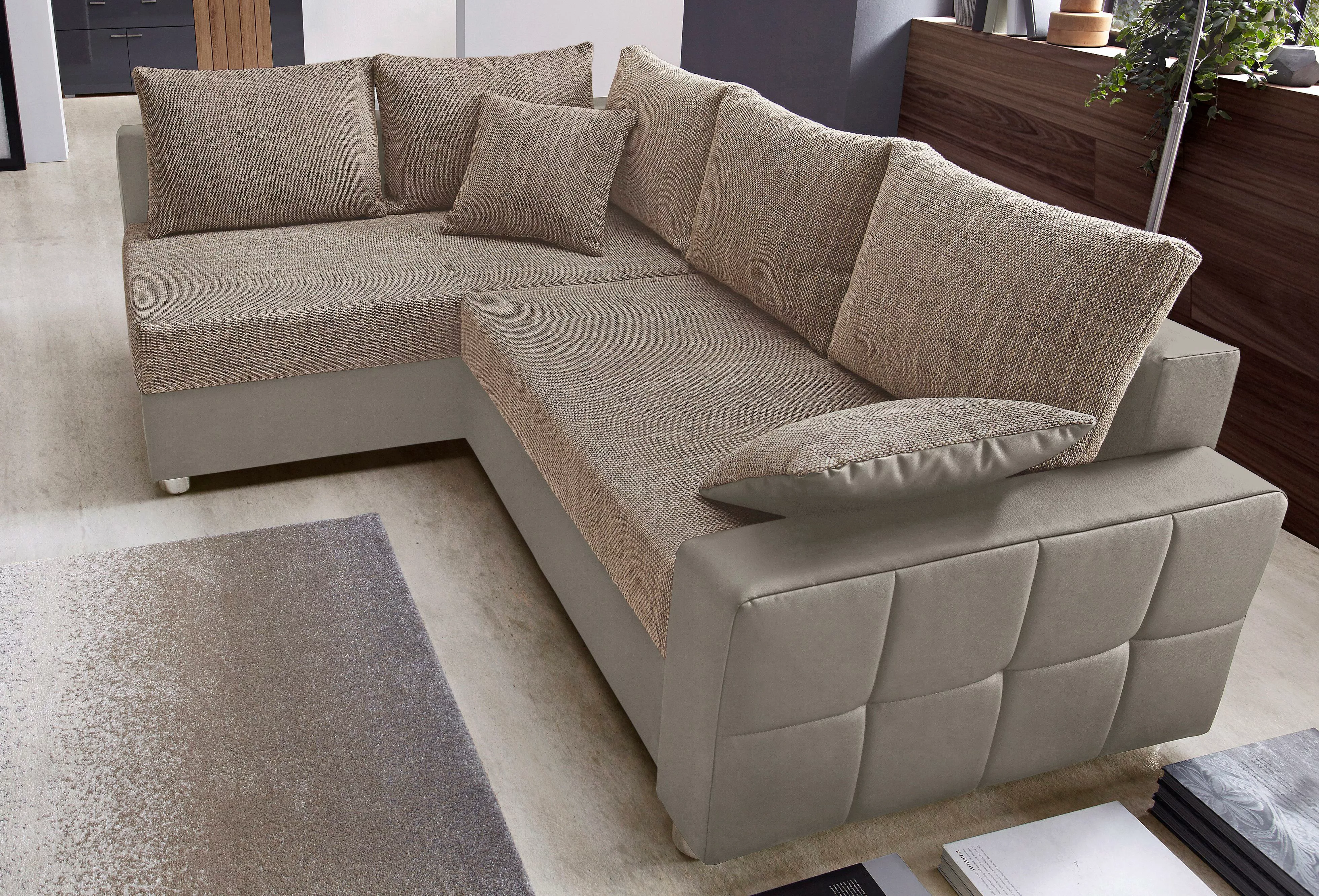 COLLECTION AB Ecksofa Parma, mit Bettfunktion, inkl. Zier- und Rückenkissen günstig online kaufen