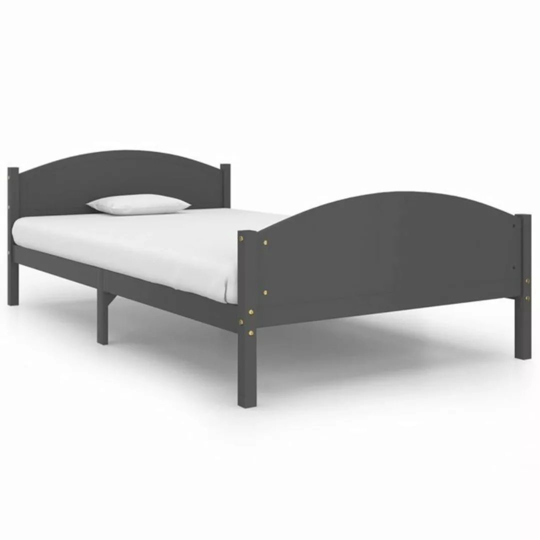 furnicato Bett Massivholzbett Dunkelgrau Kiefer 120x200 cm günstig online kaufen
