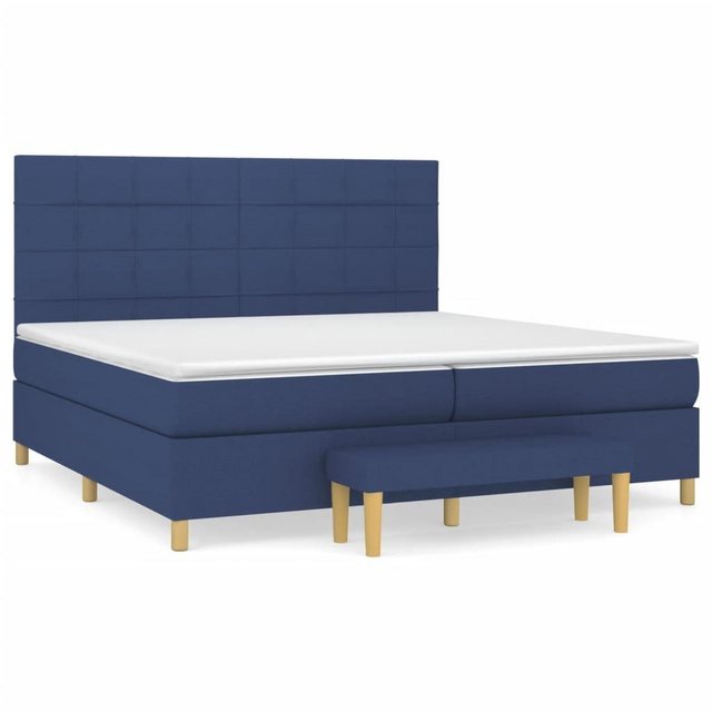 vidaXL Boxspringbett Boxspringbett mit Matratze Blau 200x200 cm Stoff Bett günstig online kaufen