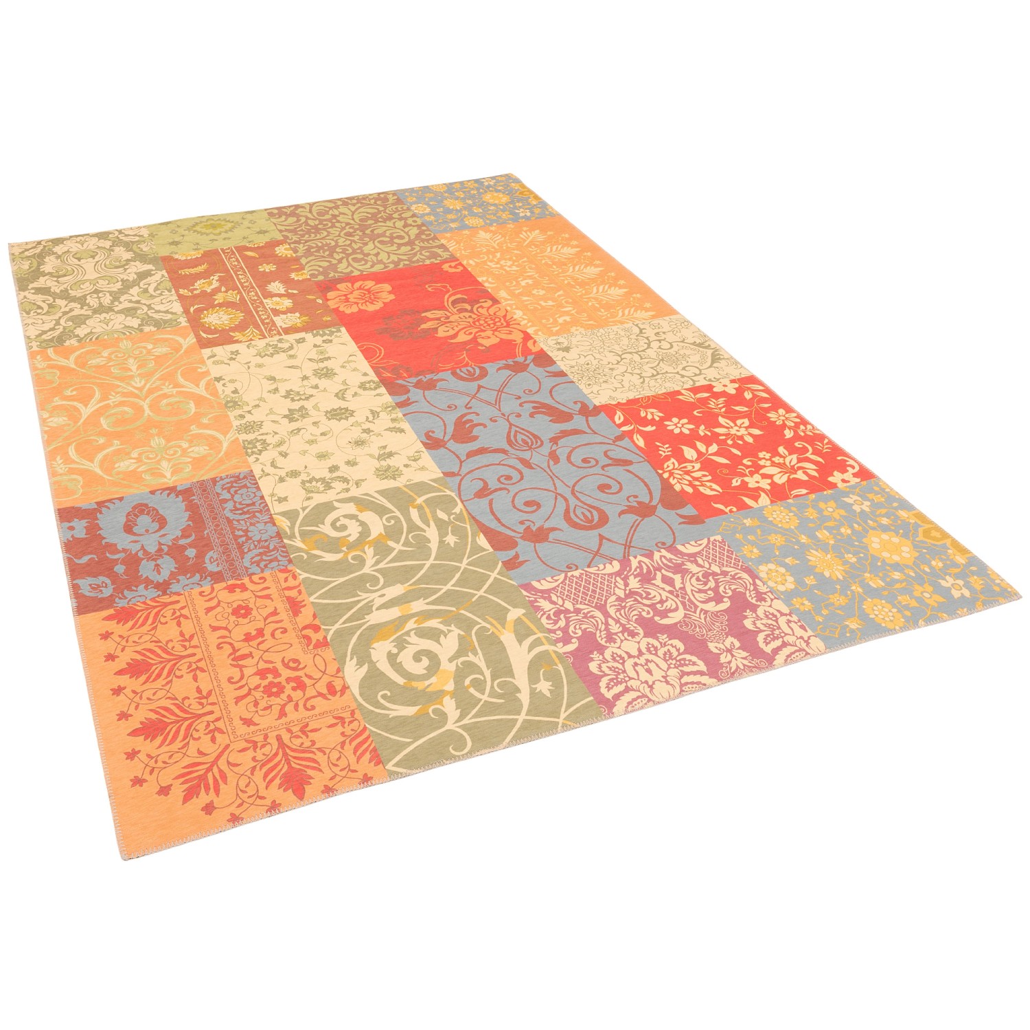 Pergamon Luxus Vintage Designerteppich Patchwork Bunt 155x230cm günstig online kaufen