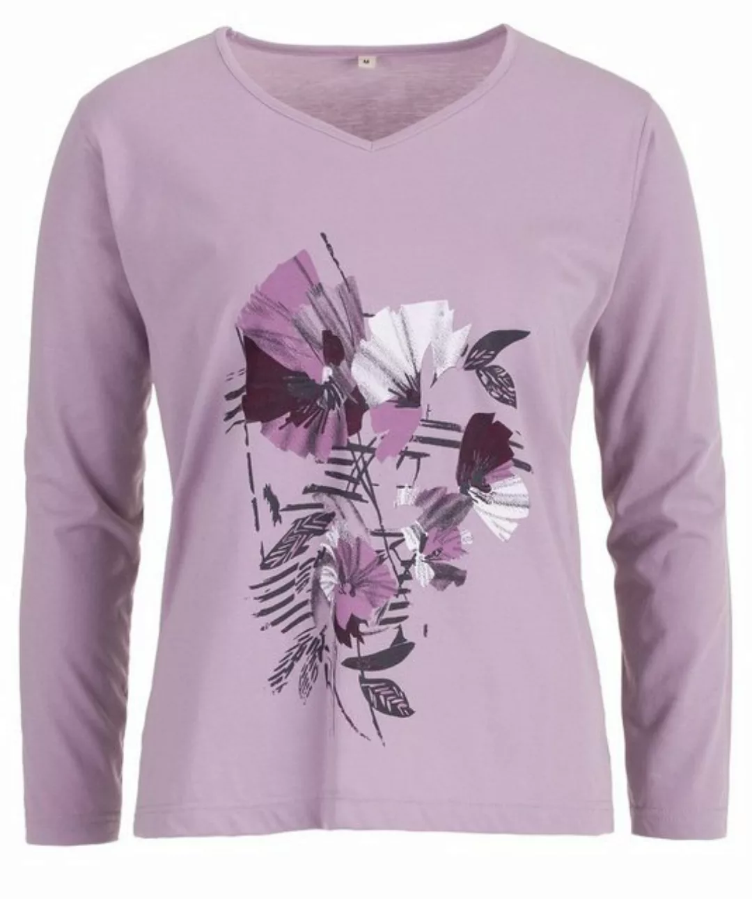 zeitlos T-Shirt zeitlos Damen Langarmshirt Blumen V-Auschnitt Longsleeve Ku günstig online kaufen