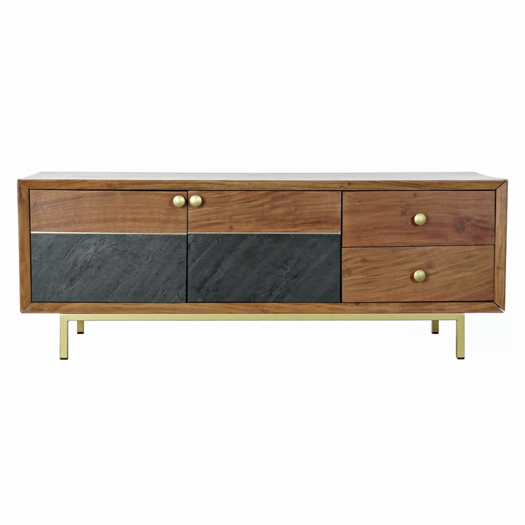 Tv-möbel Dkd Home Decor Braun Schwarz Akazienholz (130 X 42 X 49 Cm) günstig online kaufen