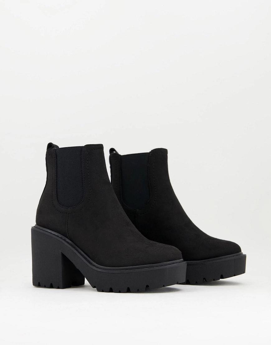 Topshop – Blitz – Ankle-Boots in Schwarz mit Absatz günstig online kaufen