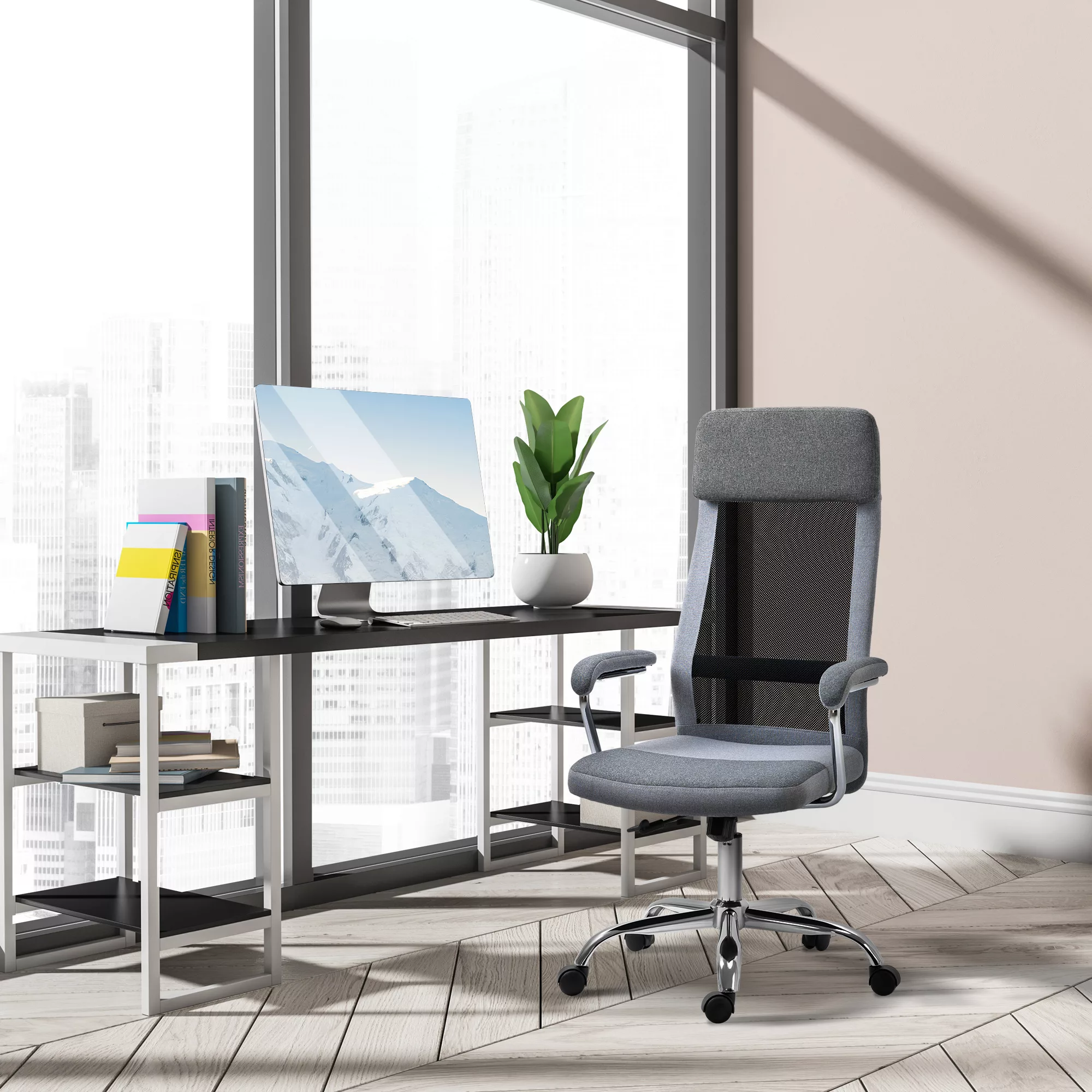 Vinsetto Bürostuhl  Ergonomischer Computerstuhl, Schreibtischstuhl höhenver günstig online kaufen