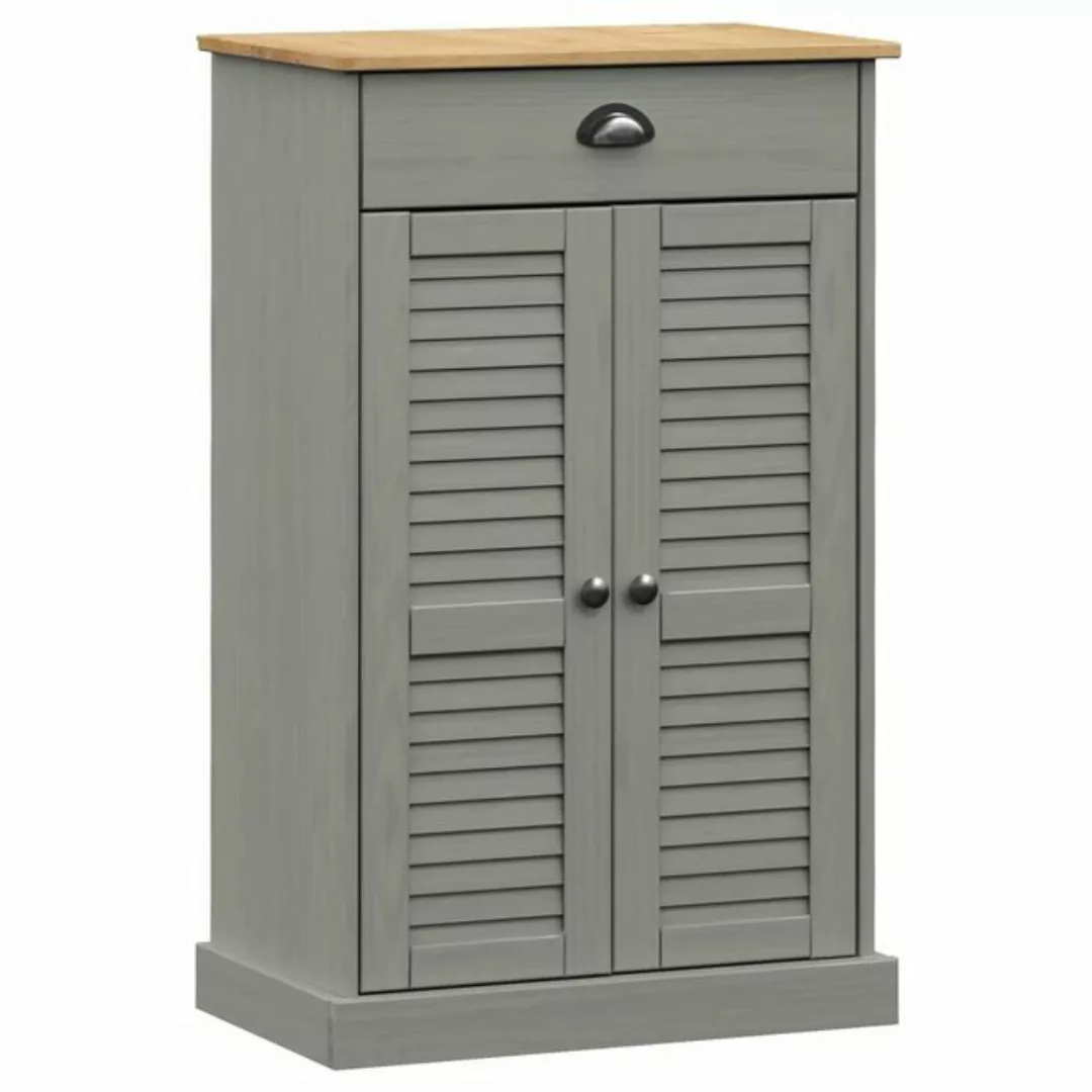 furnicato Schuhschrank VIGO Grau 60x35x96 cm Massivholz Kiefer günstig online kaufen