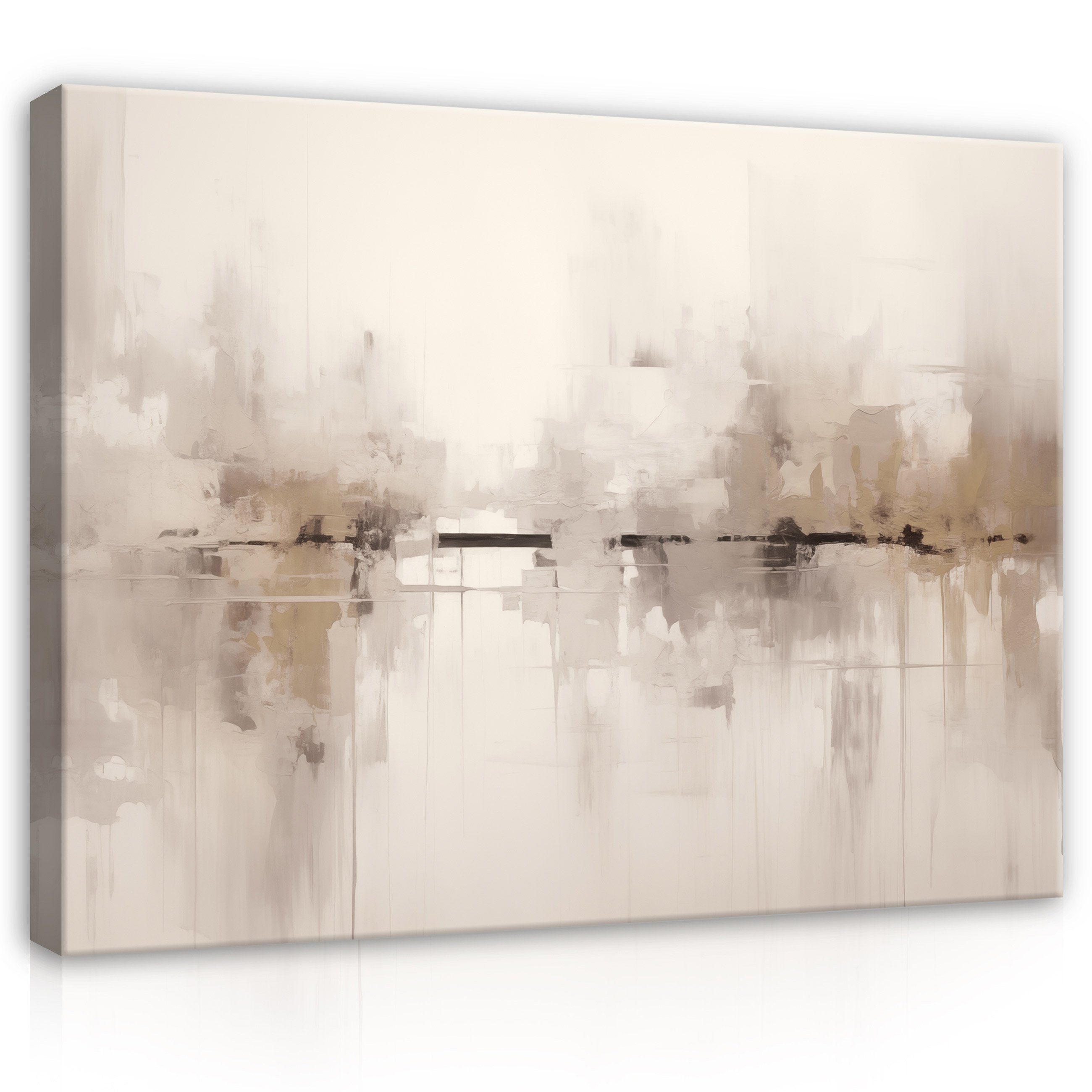 Wallarena Leinwandbild Abstrakt Kunst Beige Modern günstig online kaufen