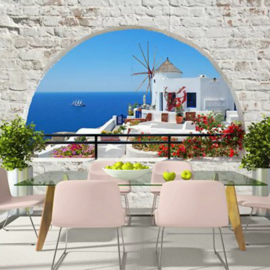 artgeist Fototapete Summer in Santorini mehrfarbig Gr. 400 x 280 günstig online kaufen
