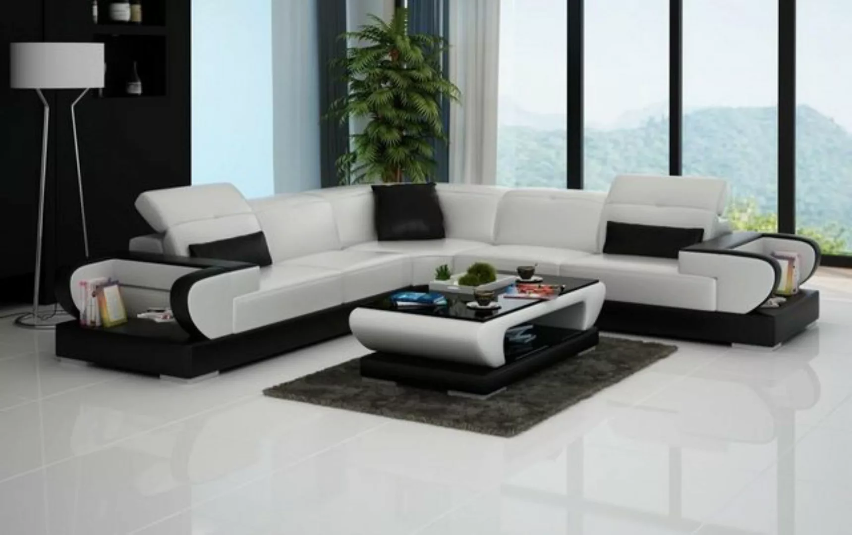 JVmoebel Ecksofa, Designer Sofa Couch Ecksofa mit Hocker Polster Garnitur günstig online kaufen