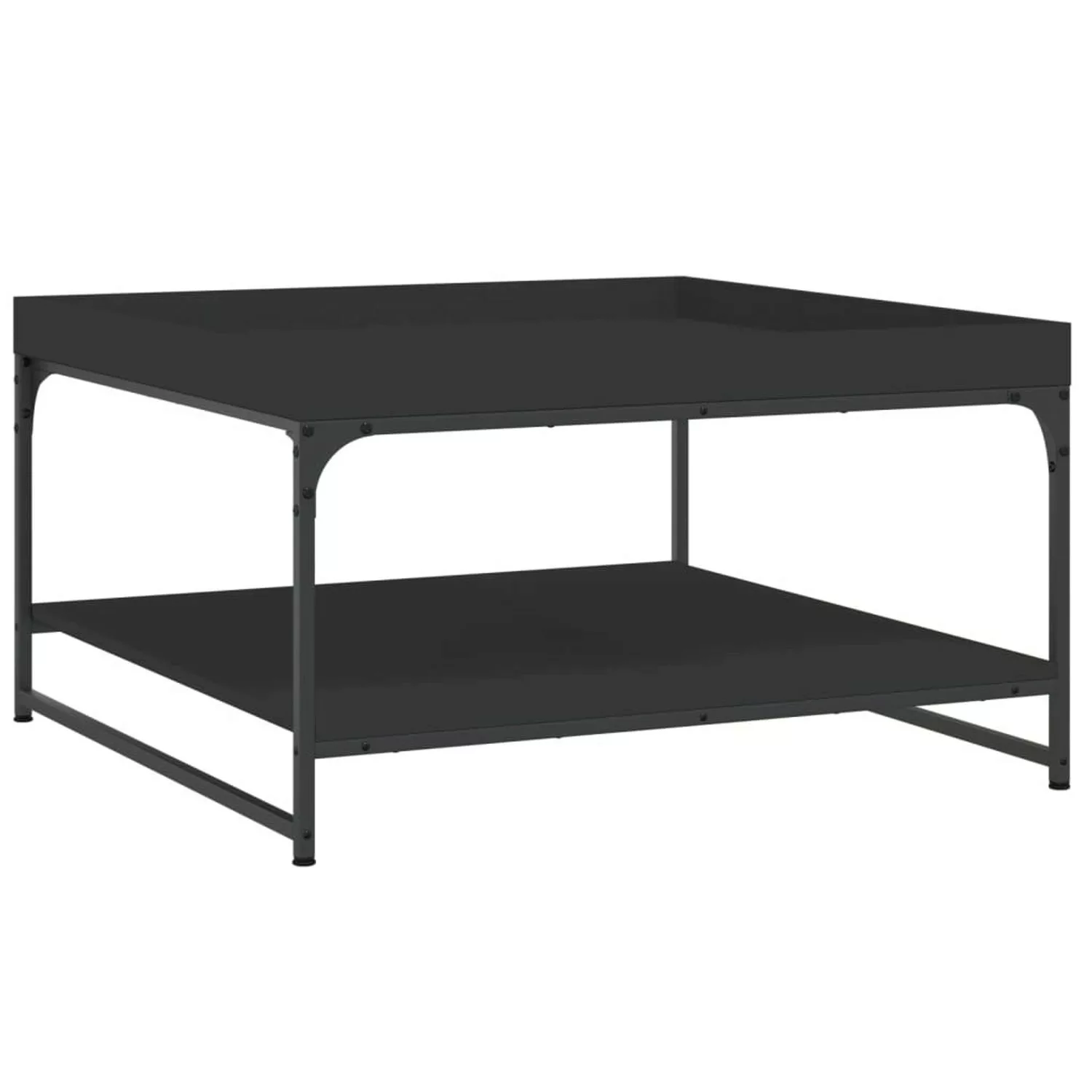 vidaXL Couchtisch Schwarz 80x80x45 cm Holzwerkstoff und Eisen günstig online kaufen