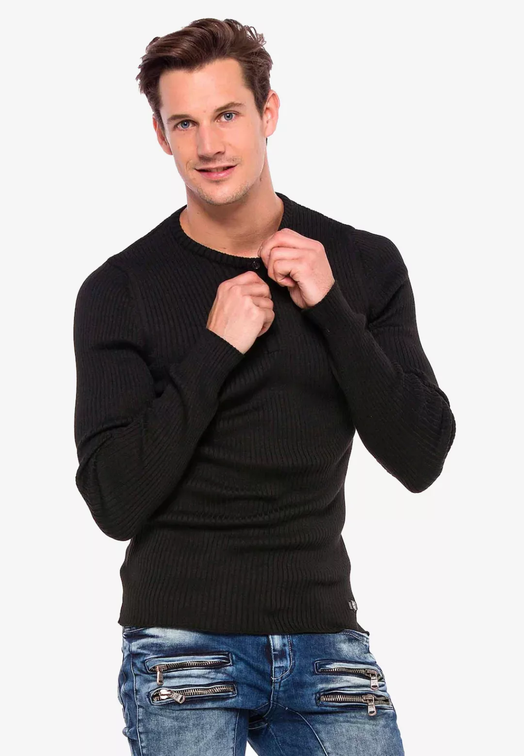 Cipo & Baxx Strickpullover, mit sportlicher Silhouette günstig online kaufen