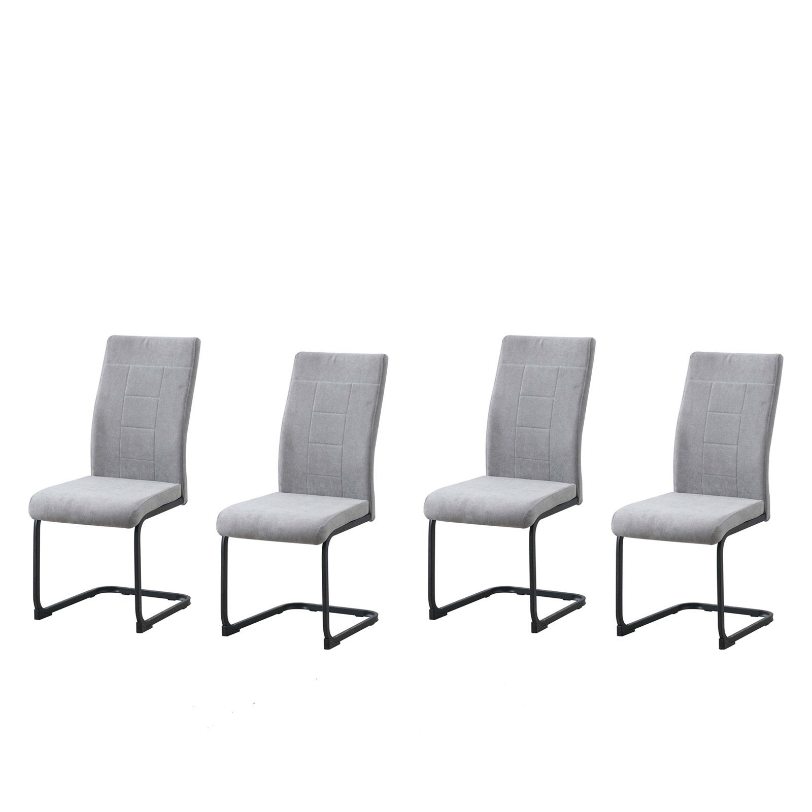 HTI-Line Freischwinger Schwingstuhl 4er-Set Grau LennyP günstig online kaufen