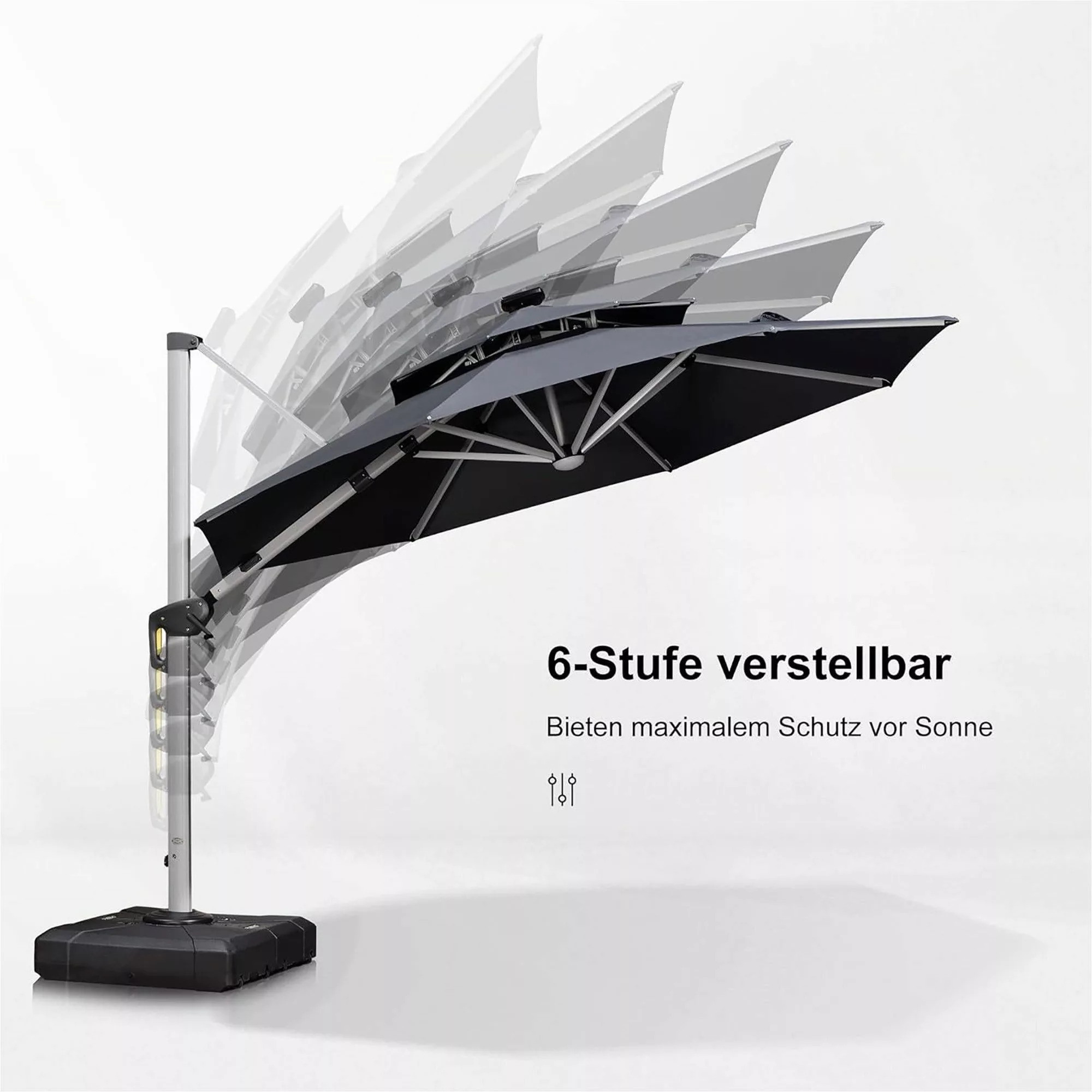 PURPLE LEAF Ampelschirm Runder Außenbereich Sonnenschirm, günstig online kaufen